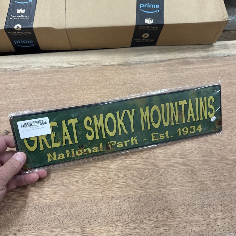 Metal Wall Sign Decor Great Smoky Mountains National Park Established 1934